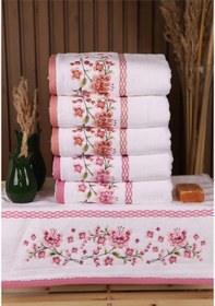 Resim Özdilek Azalea 6'lı Nakışlı Pamuklu Işlemelik Çeyizlik 50 90 El Yüz Havlusu Çok Renkli 