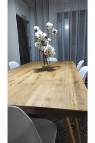 Resim ENJOY LİFE Tasarım Doğal Ağaç Ayak Ahşap Yemek Masası / Toplantı Masası / Çalışma Masası 