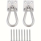 Resim 2 Set Ağır Hizmet Tipi Askı Kancası Hamak Duvar Montajı, Asma Tavan Kancaları Dış Mekan Salıncak Montaj Kancası Egzersiz Kancası Paslanmaz Çelik Döner Karabina Yoga Tavan Montajı Salıncak Kancası 