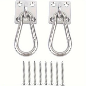 Resim 2 Set Ağır Hizmet Tipi Askı Kancası Hamak Duvar Montajı, Asma Tavan Kancaları Dış Mekan Salıncak Montaj Kancası Egzersiz Kancası Paslanmaz Çelik Döner Karabina Yoga Tavan Montajı Salıncak Kancası 