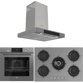 Resim Ferre Flowart Serisi Gri Mega Ankastre Set (RS038+ QMS63CPR +D102 ) 