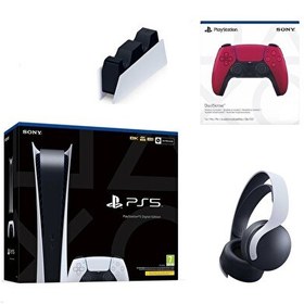 Resim Sony Playstation 5 Digital 1 TB Bilkom Garanti + 2 Kol + Pulse 3D Kulaklık + Şarj istasyonu 