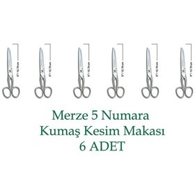Resim Merze 5 Numara Vidalı Nikel Kaplama Terzi Kumaş Kesim Makası 