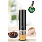 Resim Kiwi Tuz Karabiber Değirmeni Otomatik Ayarlanabilir Baharat Öğütücü 