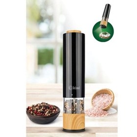 Resim Kiwi Tuz Karabiber Değirmeni Otomatik Ayarlanabilir Baharat Öğütücü 