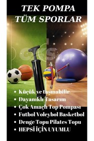 Resim CKSpor Çok Amaçlı Top Pompası – Futbol, Basketbol, Voleybol, Pilates Topu ve Denge Diski Uyumlu 
