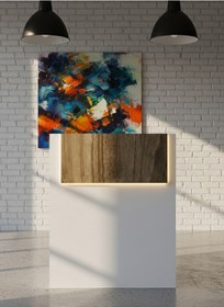 Resim Resital Ledli Karşılama Bankosu G-90 Cm Ofis Kasa Resepsiyon Masası Banko-003-1-2 