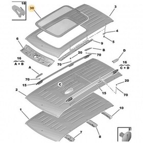 Resim Peugeot Rifter Tavan Camı 9817117780 Tavan Camı Komple 