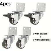 Resim Dashanshop 4 Adet Ağır Hizmet Tipi L Şekilli Döner Tekerlek Mobilya Ve Sandalye İçin 