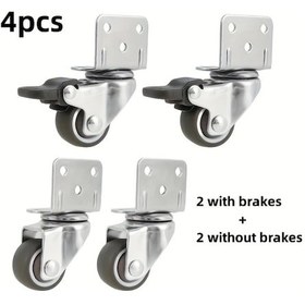 Resim Dashanshop 4 Adet Ağır Hizmet Tipi L Şekilli Döner Tekerlek Mobilya Ve Sandalye İçin 