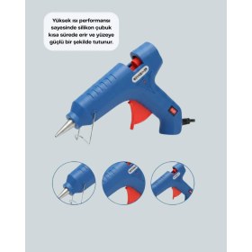 Resim Teknodayım 40W Sıcak Silikon Tabancası 5 Silikon Hediyeli Dayanıklı Tasarım 