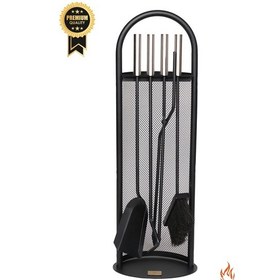 Resim 5 Li Lüx Ithal Tel Standlı Şömine-soba Maşa Takımı Aksesuar Set 0 