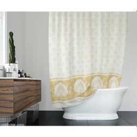 Resim Banyo Perdesi 1x100x200 Tek Kanat Duş Perdesi Halka Hediyeli 4910 Beyaz Beyaz 