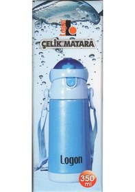 Resim Logon Çelik Pipetli Matara Mavi 350 Ml Lgl340 