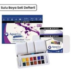 Resim Daler Rowney Aquafine Travel Set 12Li Plastik Kutu Defterli 