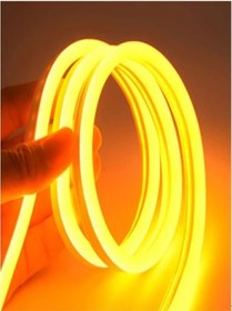 Resim Yuled Neon Amber 220 V Esnek Hortum Şerit Led Işık + 1 Güç Fişi 4 M 