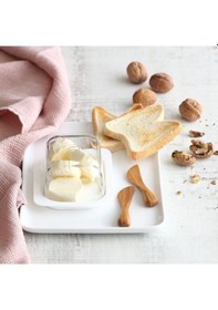 Resim LAV Pera Cam Saklama Kabı Tekli Küçük Boy 405 ml Beyaz Plastik Kapaklı (Tereyağlık ) 