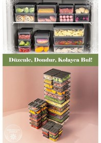 Resim Vienev 42'li Buzdolabı Düzenleyici Organizer Mikrodalgaya Uygun Difriz Saklama Kabı Gri Gri 