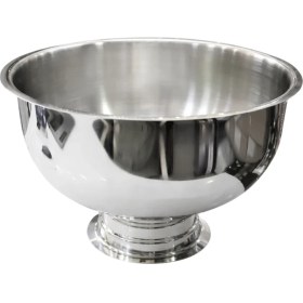 Resim Özbir Paslanmaz Çelik Punch Kase Ayaklı Şampanya Şarap ve Buz Kovası Içecek Soğutucu 40X20 cm 304 Kalite 