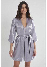 Resim Pierre Cardin Saten Kısa Tek Sabahlık 1010 Pudra Royal (546534772) Çok Renkli 