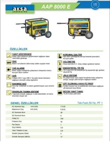 Resim Aksa Aap 8000e Benzinli Jeneratör 8 Kva Marşlı Monofaze Aap-8000e 