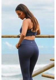 Resim Amarelle Sportive Lacivert Light Touch Yüksek Bel Toparlayıcı Uzun Kadın Spor Taytı Lacivert 