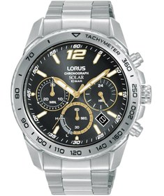 Resim Lorus RZ509AX9 Solar Çelik Gri Siyah 10 ATM 44 mm Erkek Kol Saati 