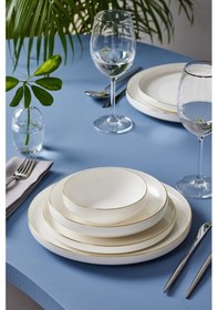 Resim Karaca Stream Bone Saturn 24 Parça 6 Kişilik Yemek Takımı Gold 