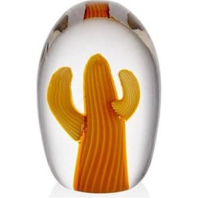 Resim Lamedore Cactus Orange Glass Decor 8x8x13 Cm 