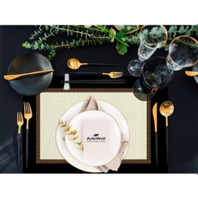 Resim Figüratif Gold Kumaş Amerikan Servis 4'lü Set 35x50cm Keten, Ulusl. Yıkama Ve Solmama Sertifikası Çok Renkli 