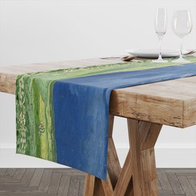 Resim Fırtına Bulutları Altında Buğday Tarlası Runner Örtü - 50 cm x 175 cm 