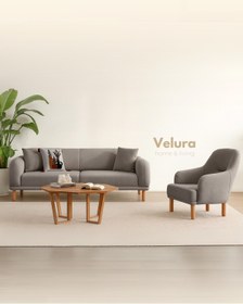 Resim Velura Home & Living Lara Koltuk Takımı & Oturma Grubu - Latte (3+3+1) 