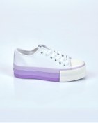 Resim Benetton Bn-30937 Kadın Sneaker Spor Ayakkabı-beyaz Lila 