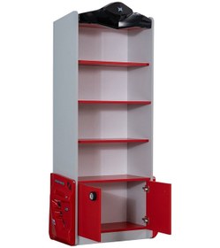 Resim Setaymobilya Sports Arabalı Yatak Uyumlu Kitaplık - Kırmızı 