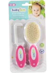 Resim BabyJem Fırça Tarak Setı Dogal Kıl - Pembe - Pembe / Standart 