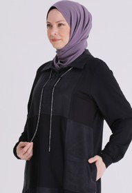 Resim behrem Büyük Beden Tesettür Tunik 20142 Siyah 