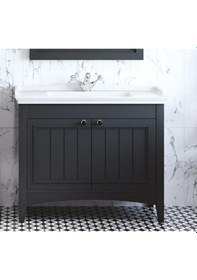 Resim Denko Helena 100 Cm Mdf Füme Banyo Dolabı Takımı Füme 