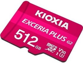 Resim KIOXIA 512GB Exceria Plus G2 Micro SDXC 4K 100/90MB/sn Hafıza Kartı (SD Adaptörlü) 