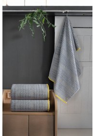 Resim Sarev Omen Gri %100 Pamuk Banyo Havlusu 80x150 Cm Gri 