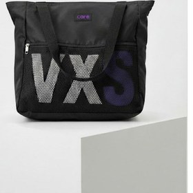 Resim Kadın Fermuarlı File Detaylı Yazılı Kol Ve Omuz Çantası Spor Çantası Siyah-lacivert 