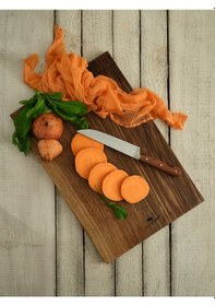 Resim Hıcowood Şef Tipi Doğal Ceviz Kesme Sunum Tahtası - Lazerle İsim/Söz Yazılır 