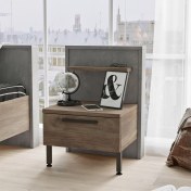 Resim Robin Home Dream 2 Çekmeceli Genç Odası Çocuk Komodin Metal Ayak Kahve 