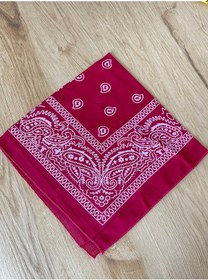 Resim Pamuklu Klasik Desen Unisex 2li Bandana Seti Renkli Bandana Etnik Desenli A Kalite Bandana Bordo - Sarı 