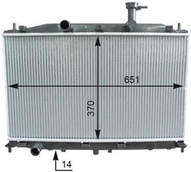 Resim RADYATÖR ACCENT ERA 06 1.4-1.6 MEK AC 648x375x16 