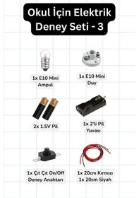 Resim Okul İçin Elektrik Deney Seti 3 Temel Elektrik Devre Eğitim Kiti 