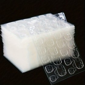 Resim 1200 Yapışkan 50 Yaprak Jelly Tutkal Ultra İnce Çift Taraflı Jel Tırnak Yapışkanları Süper Yapışkan Sahte Tırnak Sarı Tutkal Giymek İçin Tırnak Yapışkanları Su Geçirmez Sağlam Sökülebilir 