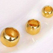 Resim 100 adet 14K/18K Altın Kaplama Pirinç Boncuk - DIY Takı Yapımı, El Sanatları ve El Sanatları Projeleri için 2mm/2.5mm/3mm Parlatılmış Yuvarlak Uç Kapakları, Takı Yapımı Malzemeleri, El Sanatları Boncukları, Zarif Boncuk Tasarımı, Yüksek Kaliteli Bitiş 