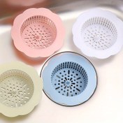 Resim Çiçek Şekilli Plastik Su Kanalı Filtresi: Mutfak ve Banyo için Tıkanmayı Önleyici Saç Filtreli Süzgeç 
