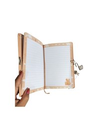Resim Capybara Hatıra Defteri Günlük Kilitli Defter 80 Yaprak - Sevimli Kahverengi 