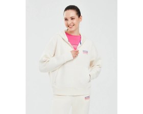 Resim Skechers Essential W Full Zip Hoodie Sweatshirt Kadın Kırık Beyaz Sweatshirt S232242-102 